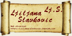 Ljiljana Slavković vizit kartica